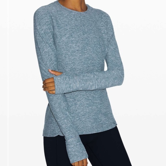 Lululemon 4 Runderful Long Sleeve in Heathered Petrol Blue - Picture 2 of 11